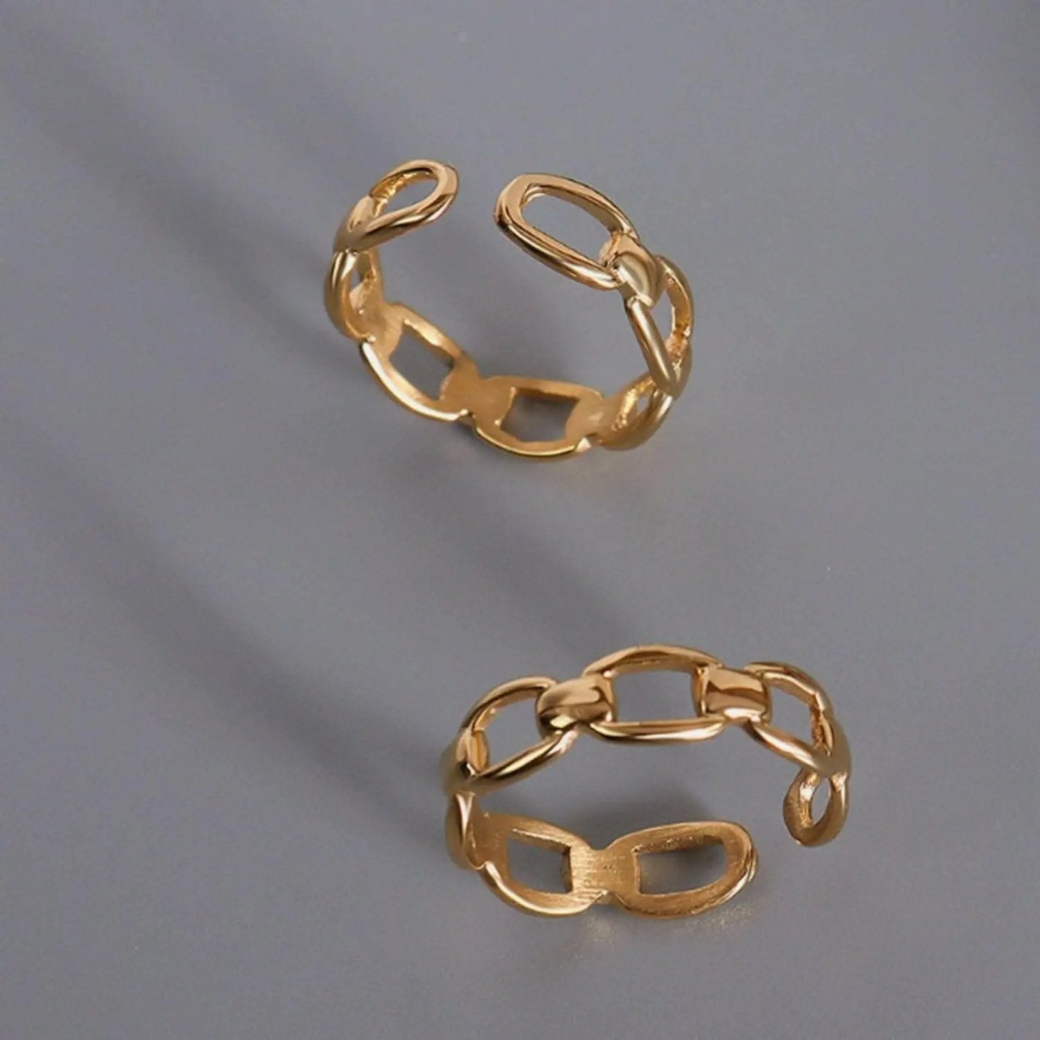 Gold-plated adjustable titanium ring - Love Salve